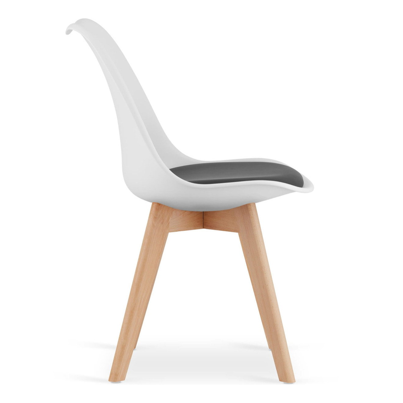 Sedia Mark con cuscino in ecopelle e gambe in faggio