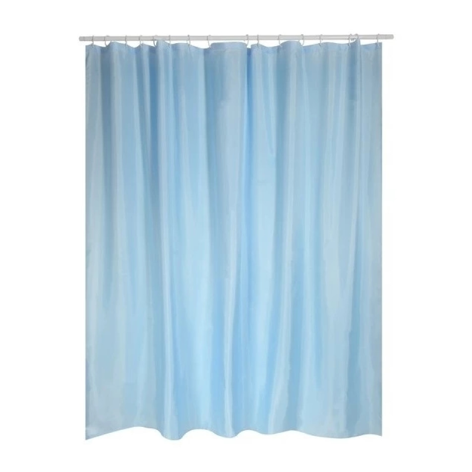 Rideau de douche Polyester SKY 180x200cm QUALITE PREMIUM Bleu Ciel - Anneaux inclus MSV