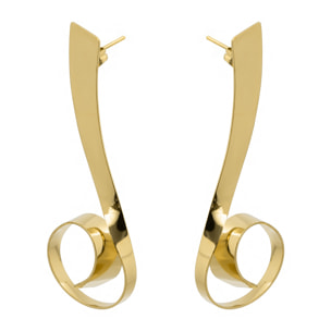 Pendientes Moneu acabado oro amarillo 18k