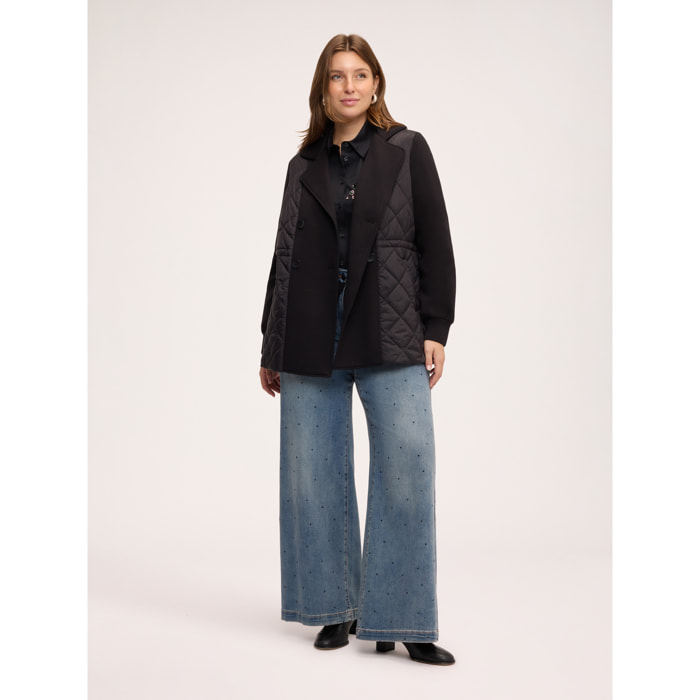 Fiorella Rubino - Piumino trench doppio petto - Nero