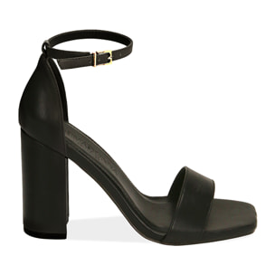 Sandali neri, tacco 9 cm