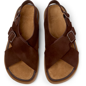 Sandalias - CAMPER Lluc Sandal - Marron - Cuero de gamuza