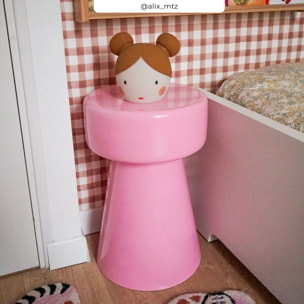 Table d'appoint ronde en métal rose D30 cm - Athéna