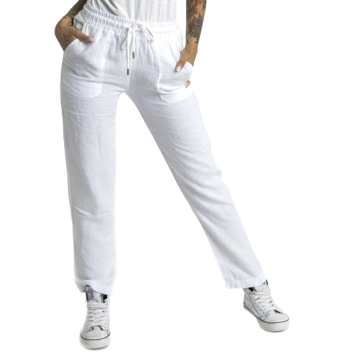 Pantaloni in lino da donna Gold