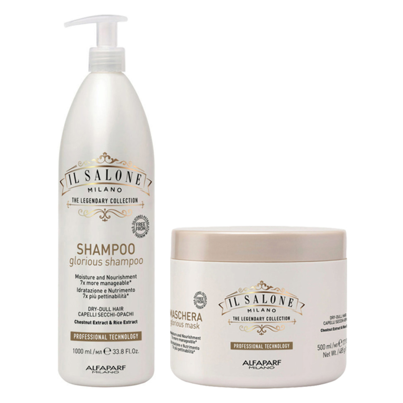 ALFAPARF MILANO Kit Il Salone Glorious Shampoo 1000ml + Mask 500ml