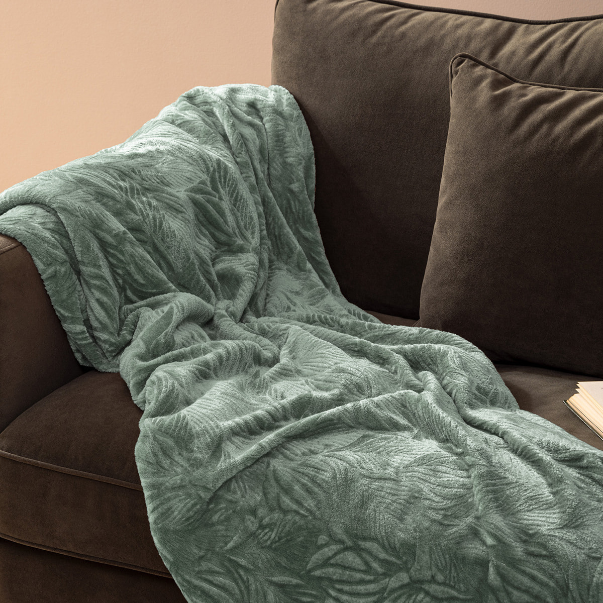 Plaid flanelle Ryo bleu 125x150cm