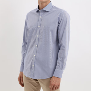 Camicia righe collo francese Polo Club St Martin Blu