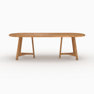 Table de jardin ovale en bois de teck recyclé 10 personnes - Bora
