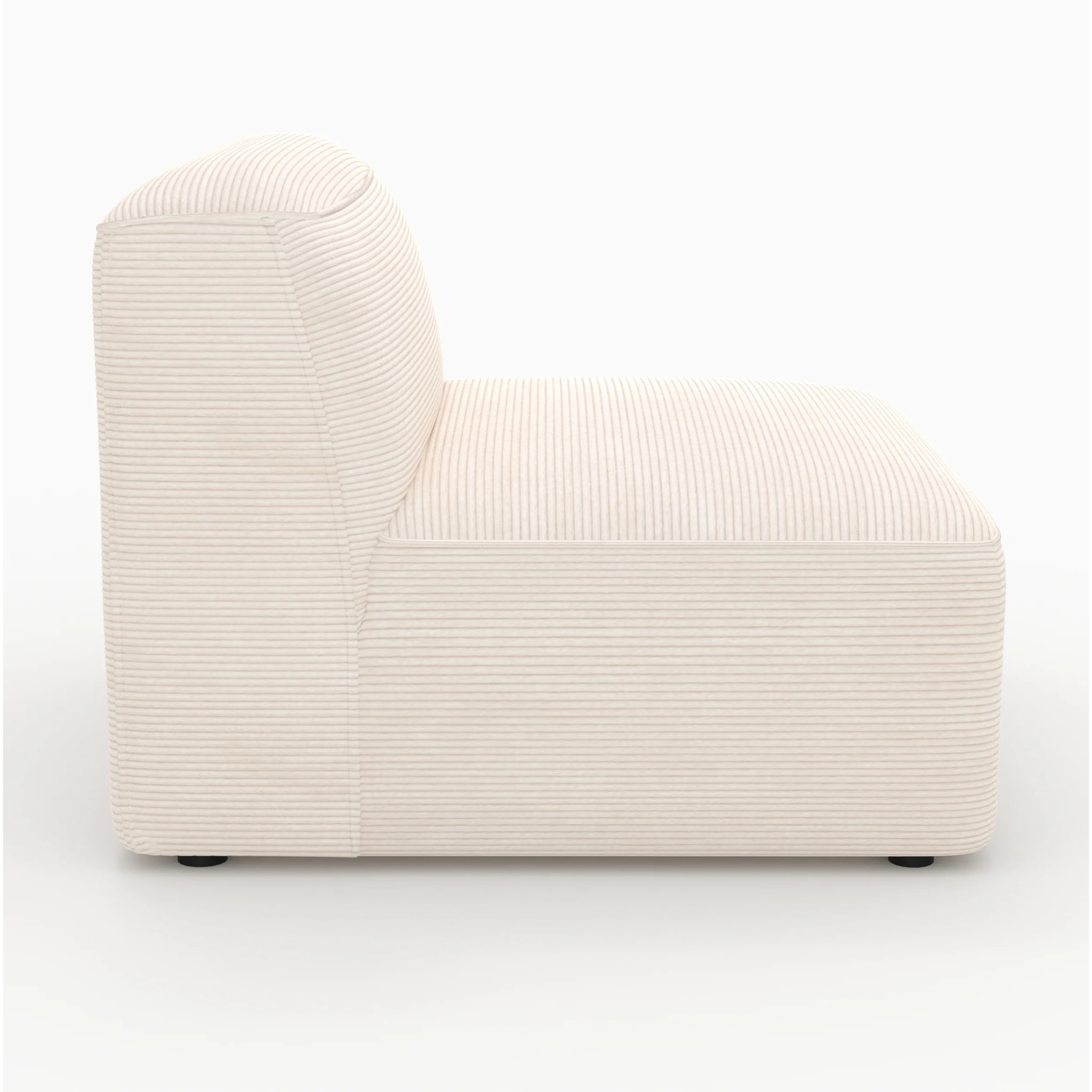 Chauffeuse pour canapé modulable en velours blanc cassé - Mina