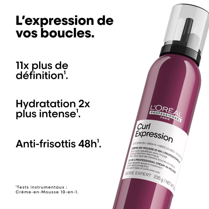 Série Expert Curl Expression - Crème en-Mousse 10en1 - cheveux ondulés, bouclés et frisés 250ml