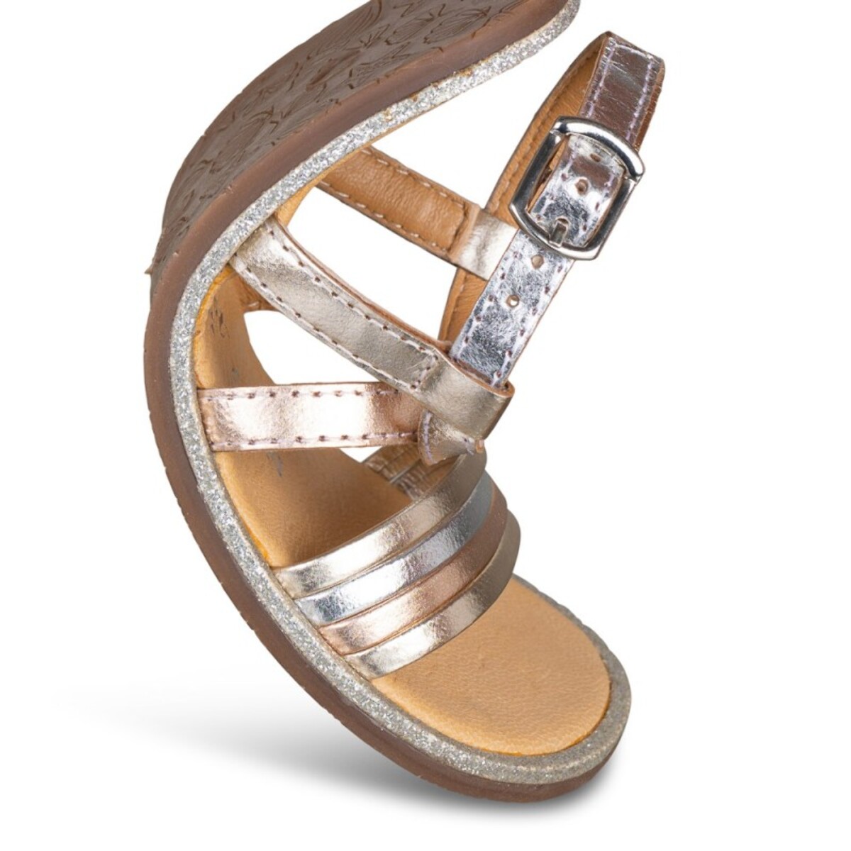 SANDALIA BAREFOOT DE PIEL CHETTO TIRAS PLATA