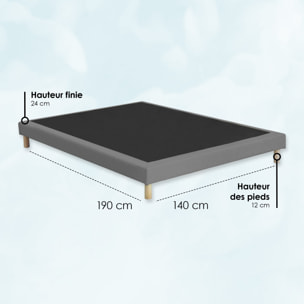 Ensemble matelas ressorts PULSAR, mémoire de forme, H27 cm, sommier gris