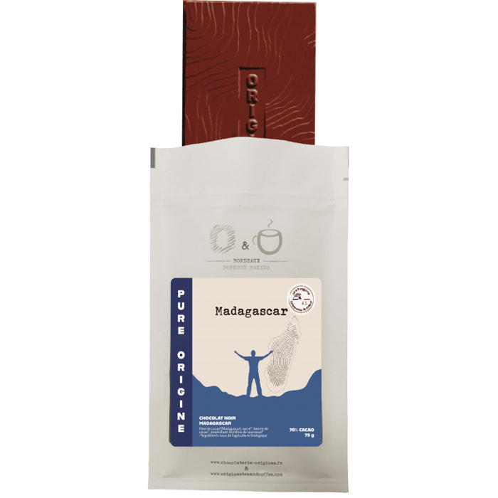 O&O Tablette de Chocolat Noir 70% BIO - Madagascar - 75g