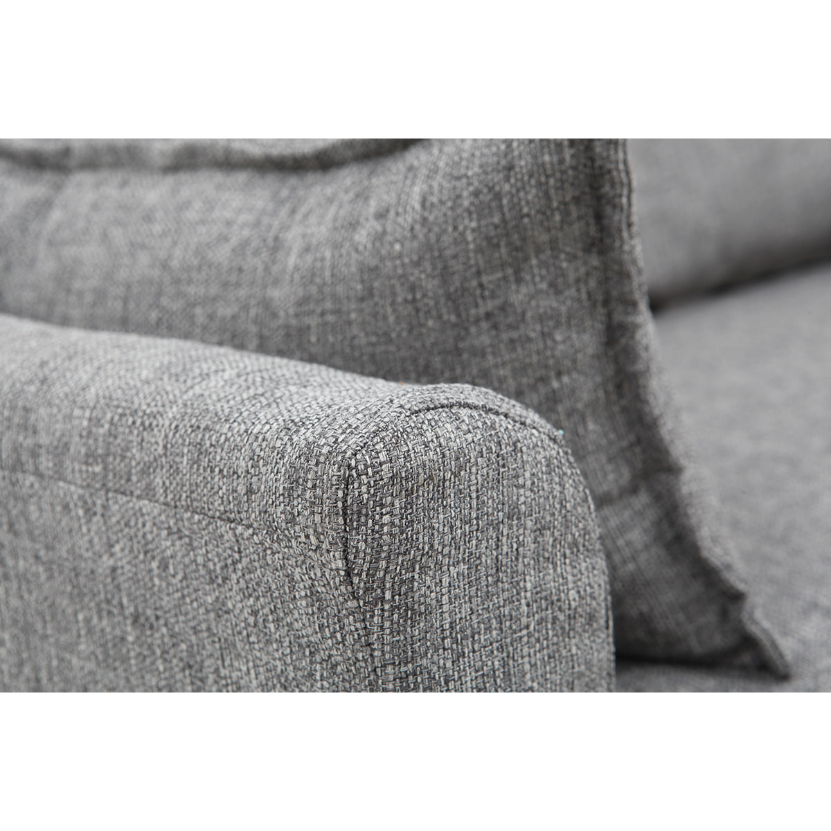 Canapé scandinave 2 places en tissu gris et bois clair KATE