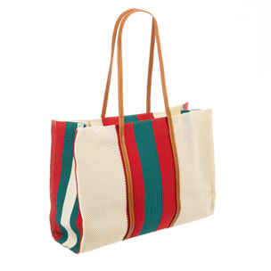 Borbore Bolso shopper Mujer. Fabricado en rafia sintética entrelazada.