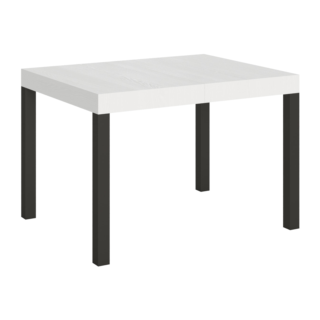 Table extensible 80x120/204 cm Everyday Frêne Blanc cadre Anthracite