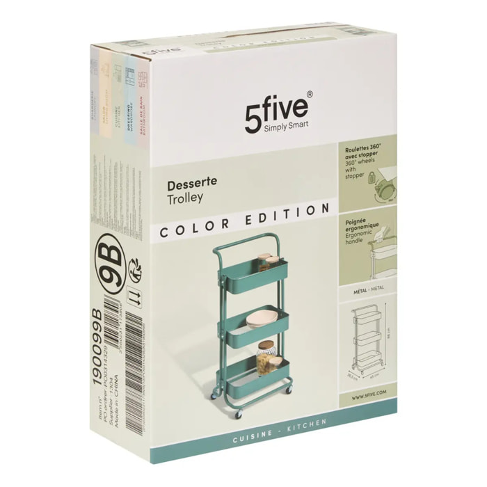 Desserte Color edition 3 niveaux 45x36,5x86cm vert