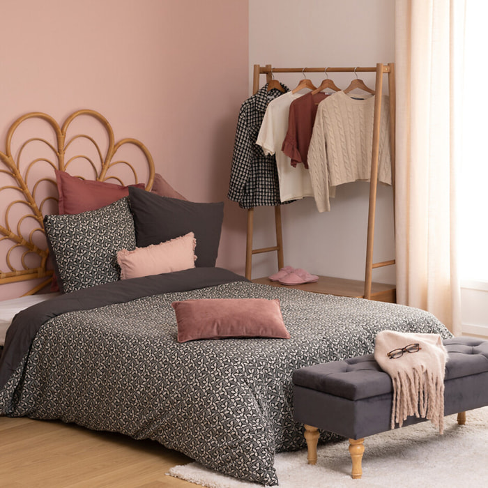 Parure de lit en gaze de coton 240x220cm gris