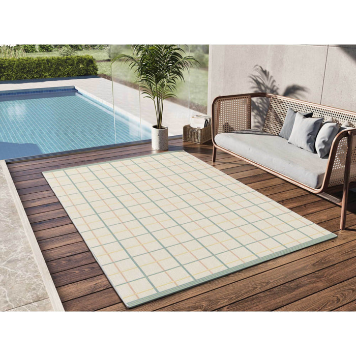 MANILA Alfombra geomÃ©trica de exterior-interior en tonos pastel, varias medidas disponibles.