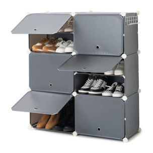 Rangement Modulaire Portable pour Chaussures InnovaGoods Gris