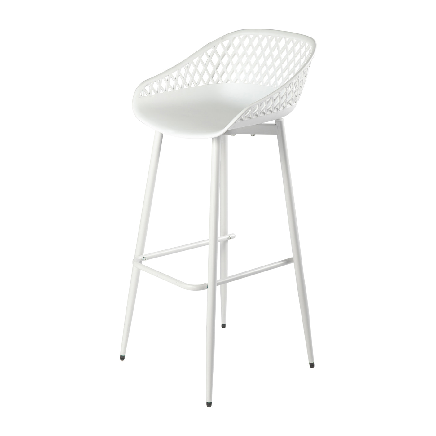 set da 4 sgabelli, da bar, diva, in polipropilene bianco