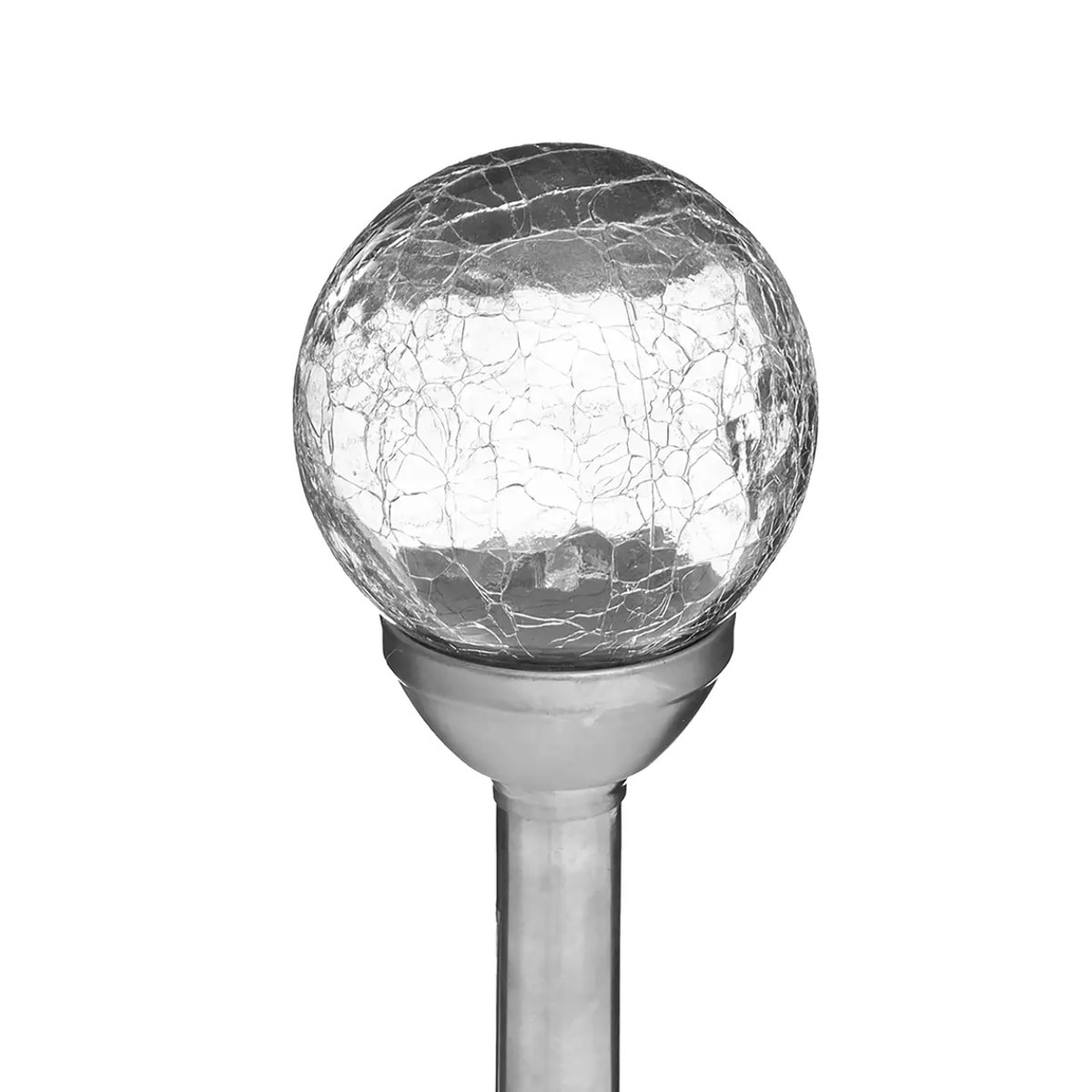 Balise solaire "Nara" - inox et verre - argent - D10 cm