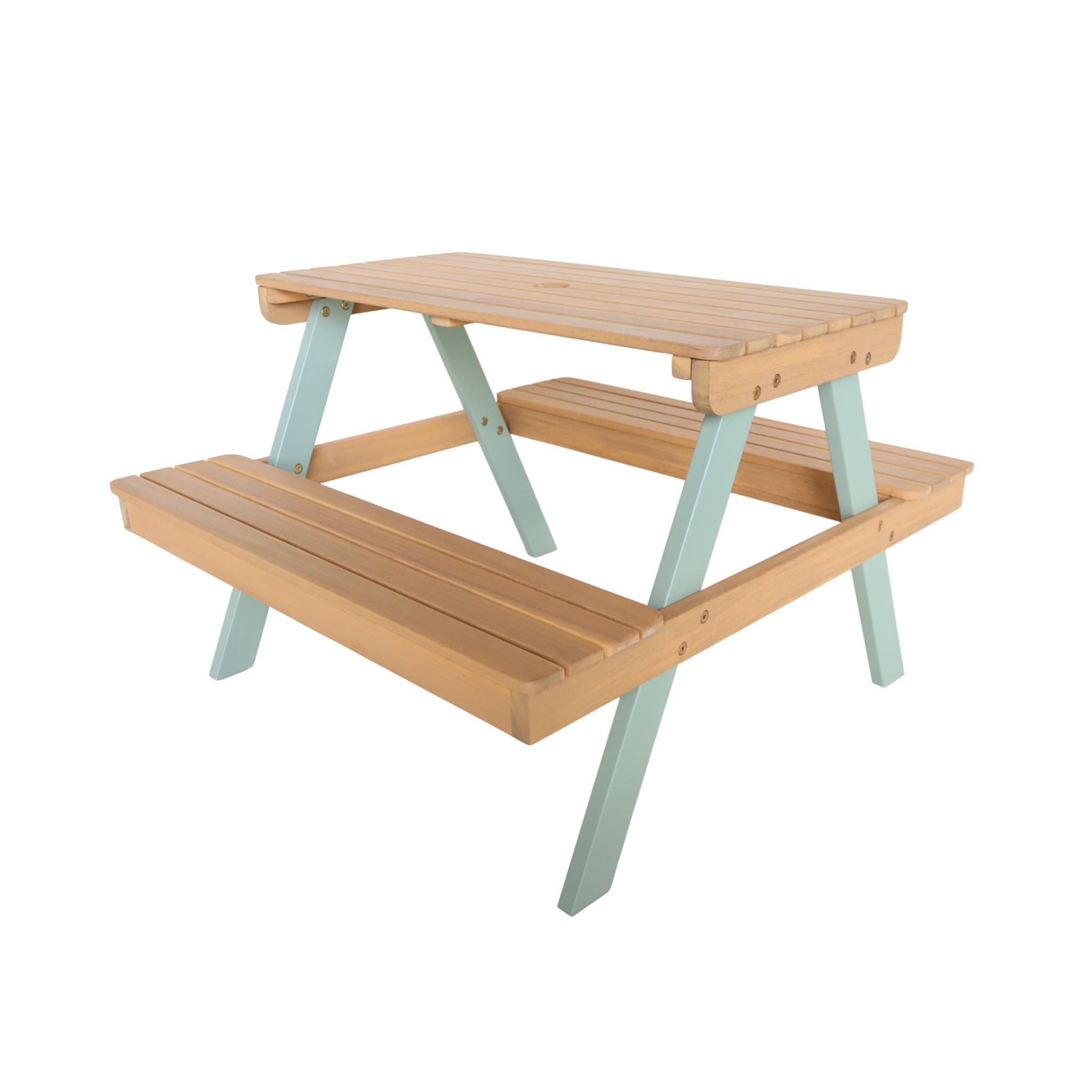 Table de pique-nique, salon de jardin enfant bois d'acacia 2 places CAROLINE