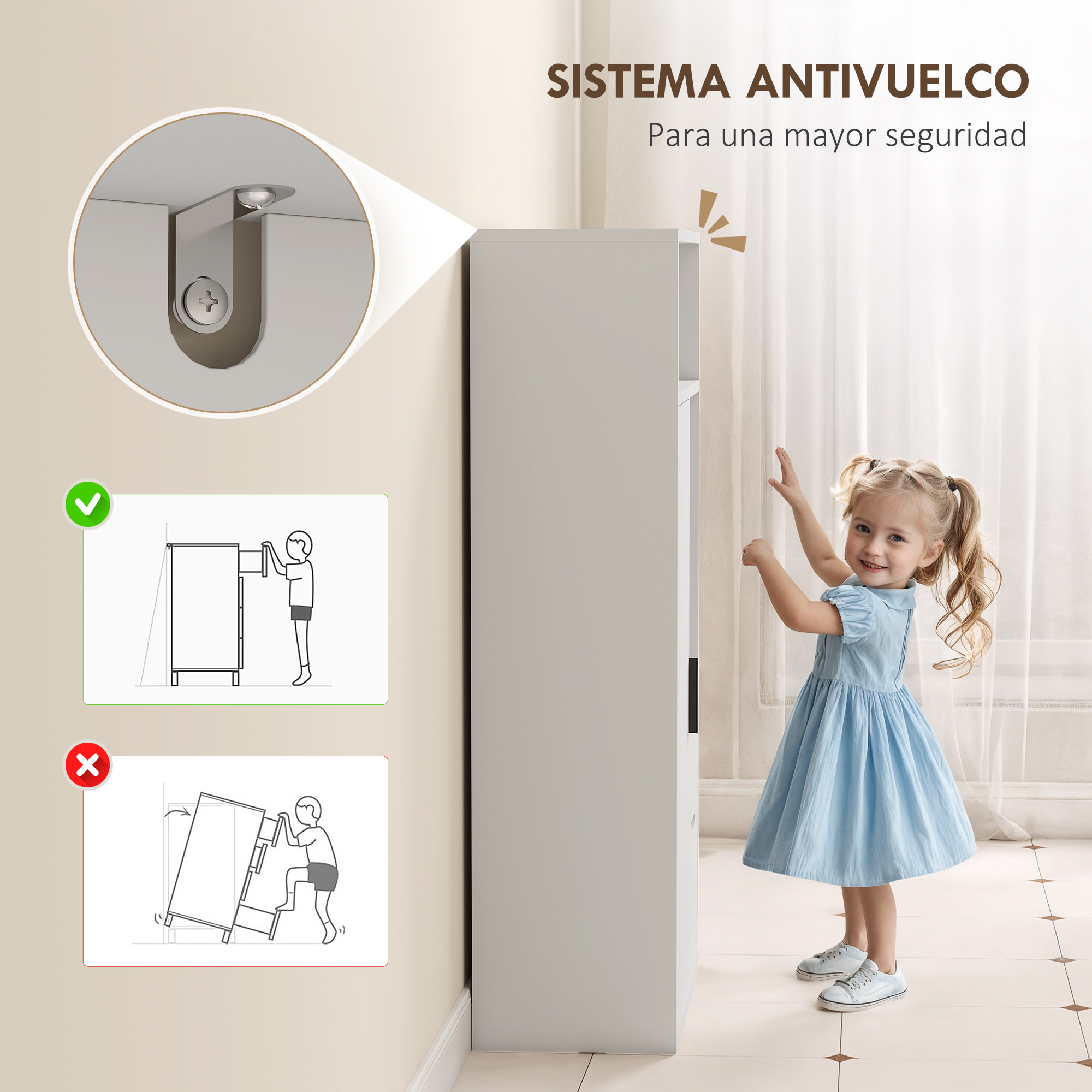 Mueble de Baño Estrecho Armario de Baño con 2 Cajones Compartimento Abierto y Estantes Ajustables para Espacio Pequeño Cocina Salón 50x25x100 cm Blanco