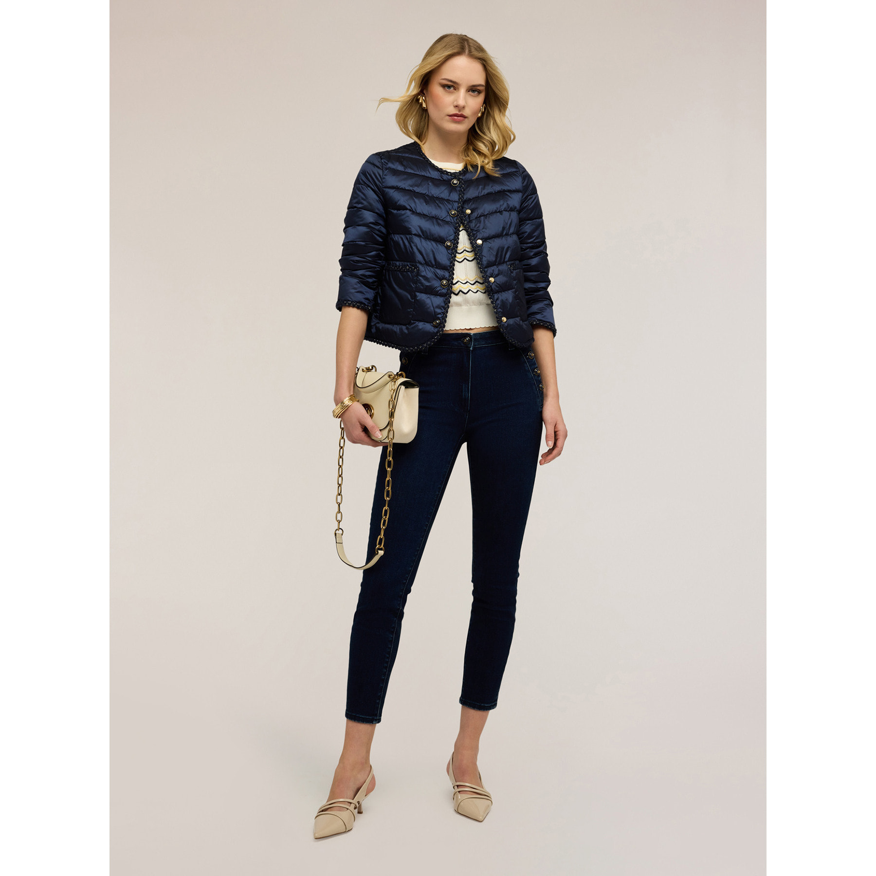 Motivi - Jeans skinny con bottoni decorativi - Blu