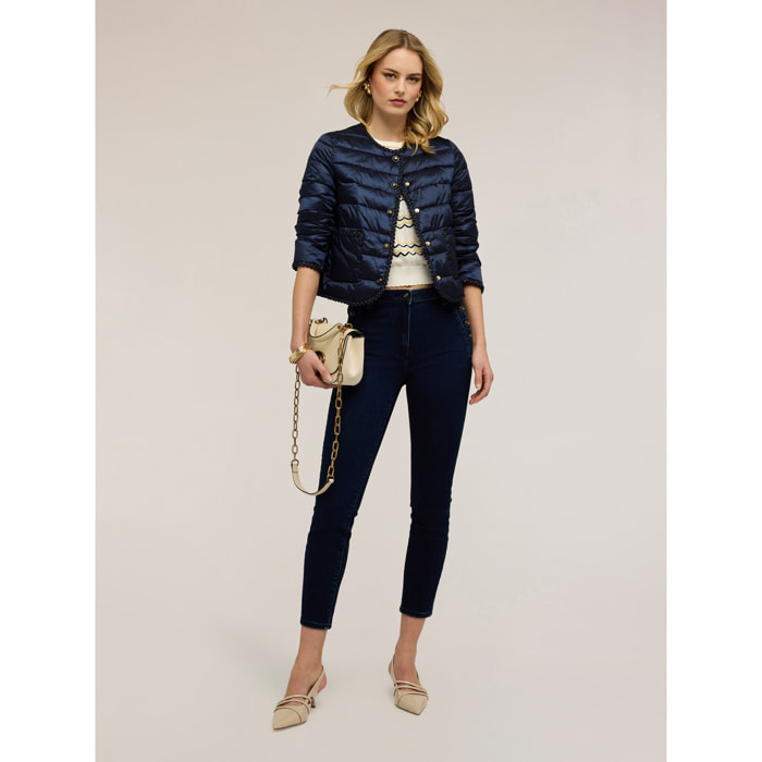 Motivi - Jeans skinny con bottoni decorativi - Blu