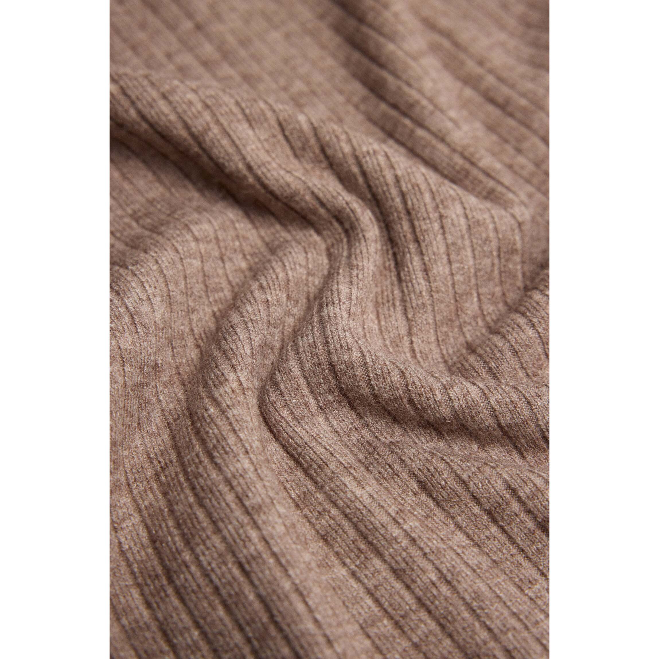 Pantaloni svasati in maglia a coste marroni