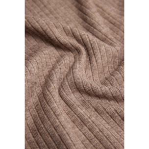 Pantaloni svasati in maglia a coste marroni