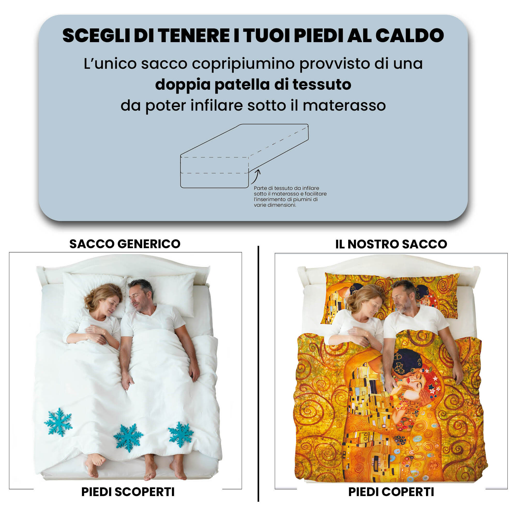 PARURE COPRIPIUMINO SOGNI D'AUTORE, Stampa Digitale, 100% Cotone, Made in Italy - 02