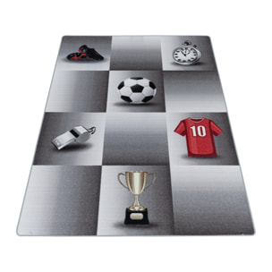 PLAY - Tapis enfant football gris - PLA2906GRI