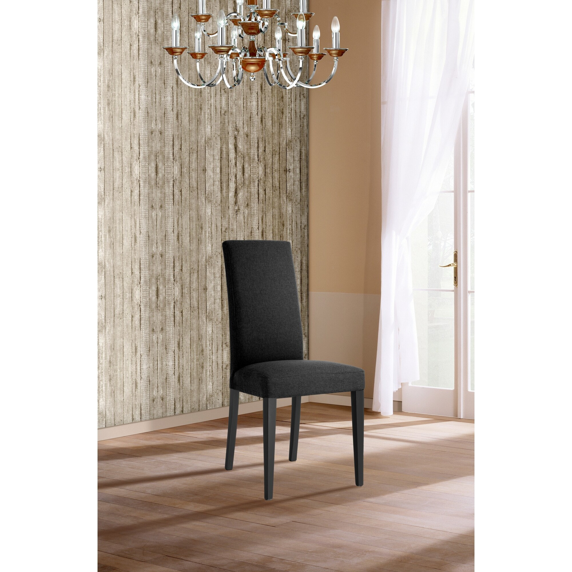 Tomasucci Ensemble de 2 chaises LELLA en tissu anthracite