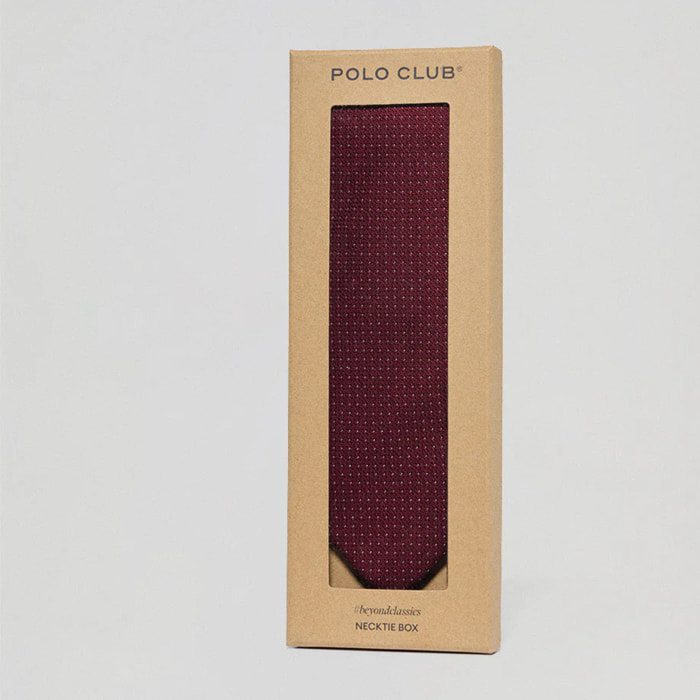 Cravatta in seta granato con logo Polo Club