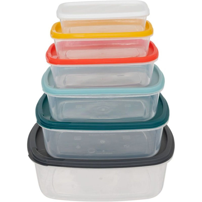 Boîte alimentaire FIVE 6 boites rectangulaires multicolors