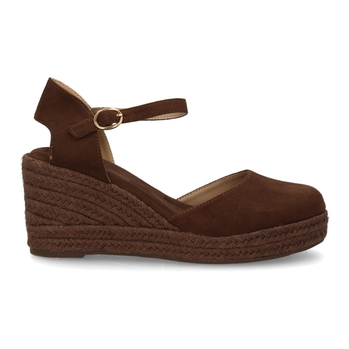 Sandalia de cuña de yute para mujer, comodas y elegantes diseño moderno con el yute en el mismo tono