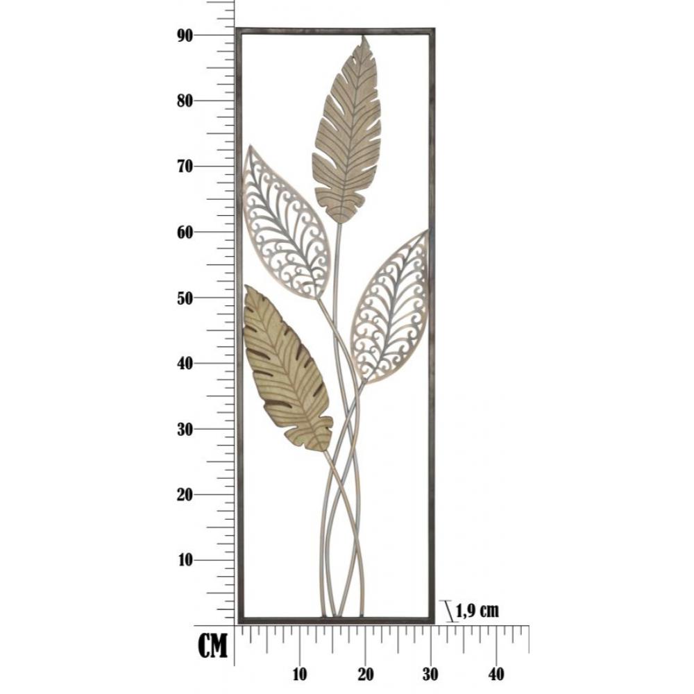 PANNELLO IN FERRO E LEGNO FOGLIE -A- OFFICINE55 BICOLORE