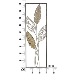 PANNELLO IN FERRO E LEGNO FOGLIE -A- OFFICINE55 BICOLORE