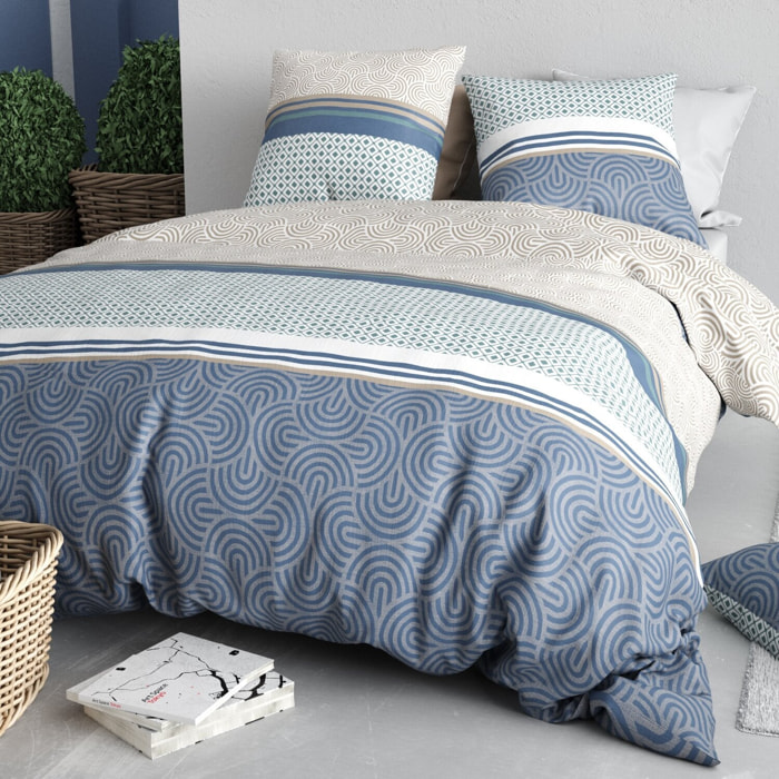 Parure housse de couette imprimé 100% coton - canopée