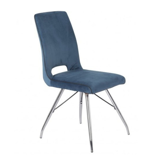 Chaise en velours avec piètement en acier - VELVET