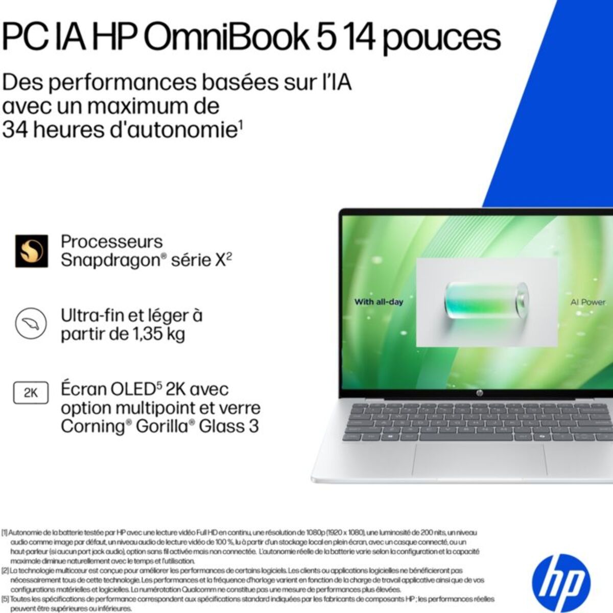 Ordinateur portable HP OmniBook 5 14-he0011nf OLED Copilot+PC