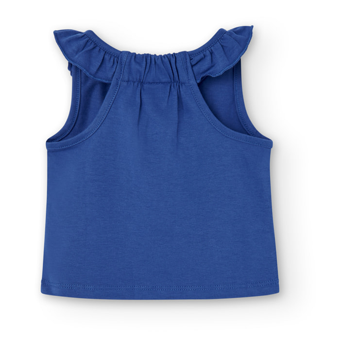 Camiseta de bebé niña, algodón estampada, tirantes, lila