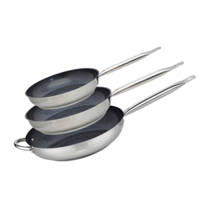 Set de 3 Poêles 24, 28 et 32 cm céramique sans PFAS Profi Therm Platinum Elo