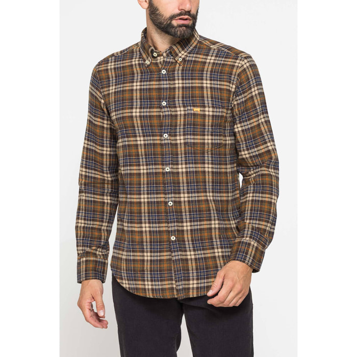 CAMICIA FANTASIA TINTO FILO IN FLANELLA LEGGERA