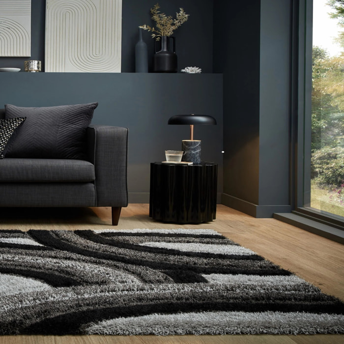Tapis shaggy design sculpté VELVET