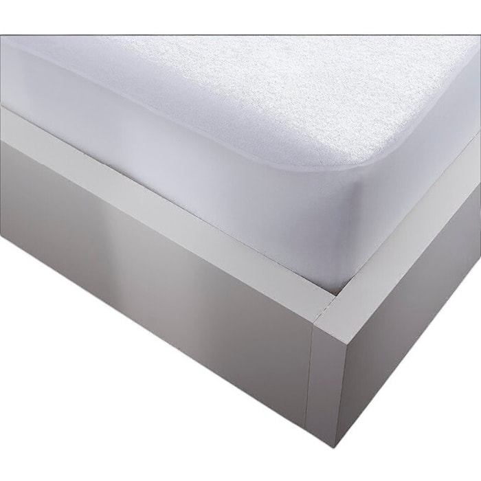 Protege Matelas 100% Bouclette Eponge Et Impermeable Blanc