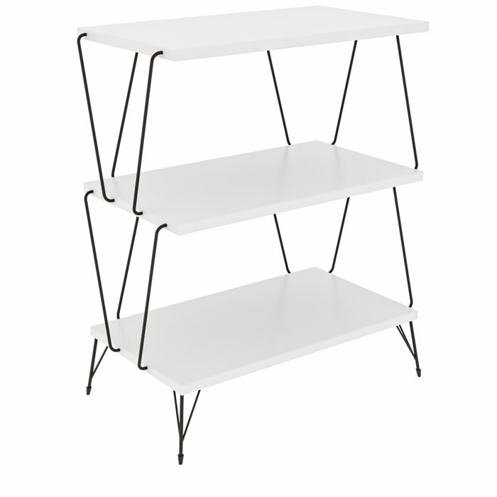 Mesa auxiliar,100% tablero de aglomerado rechapado en melamina, color blanco