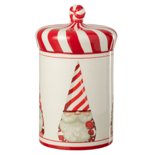 J-Line pot de conservation Père Noël Dolomite - céramique - rouge/blanc